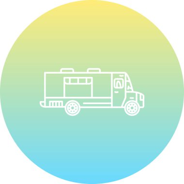 Yemek kamyonu simgesinin vektör çizimi