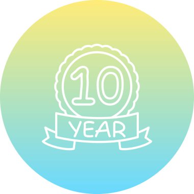 10. yıldönümü rozeti, uygulamalar için logo.