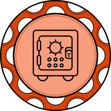 Güvenlik Kutusu Web simgesi vektör illüstrasyonu