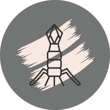 Bakteriyofaj. Web simgesi basit tasarım