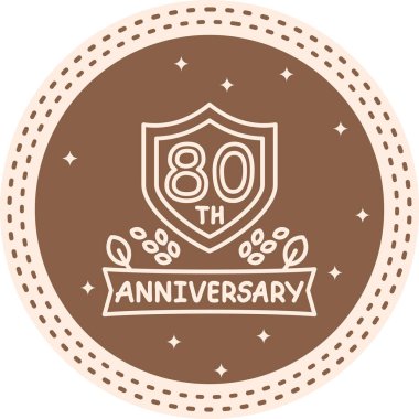 Sekseninci yıldönümü ikonu. Uygulamalar için rozet logosu