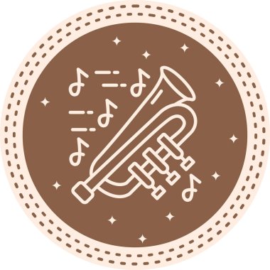 Trompet Eşsiz Düz Dijital Tasarım Nesnesi