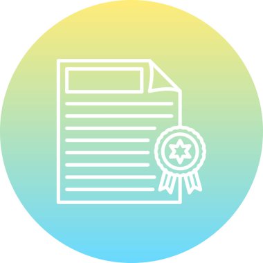 Sertifika Satırı Simgesi, Beyaz Arkaplanda Basit Resimler 