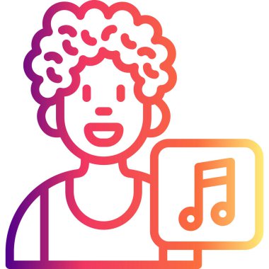 müzik web simgesi vektör illüstrasyonu