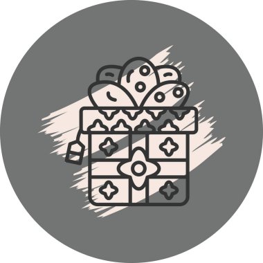 Noel Hediyesi Zarif Dijital Tasarım Sembolü