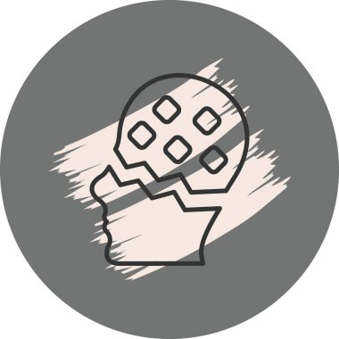 Yapay zeka satırı simgesi, vektör çizim