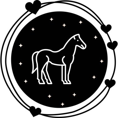 At vektörü illüstrasyonunun basit taslak simgesi