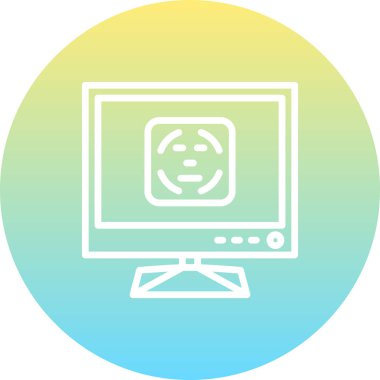 TV Yüz Kimliği Minimum Düz Kullanıcı Deneyimi Sembolü