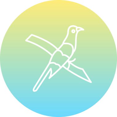 Sarı gagalı Cuckoo simgesi vektör illüstrasyon tasarımı