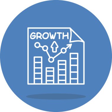 Satır grafiğinin yer aldığı belge sayfası yukarı yönlü eğilimleri, bar çizelgelerini, metin büyümesini, yukarı bakan oku gösteriyor. Siyah dairenin içinde beyaz çizgili grafikler. Finansal başarı için basit iş analizi sunumu.