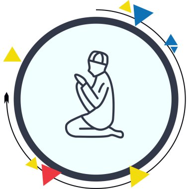 Kurban Bayramı İkonası, Müslüman adam diz çöküyor