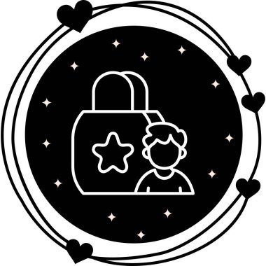 Alışveriş poşeti simgesinin vektör illüstrasyonu