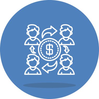 Para Dağıtım web simgesi vektör illüstrasyonu