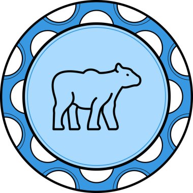 Kutup Ayısı simgesi vektör çizimi tasarımı