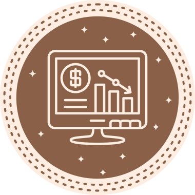 Ekonomik gerilemeyi ya da kaybı temsil eden dolar sembolü, bar tablosu ve aşağı eğimli ok ile finansal konsolu gösteren dijital monitör