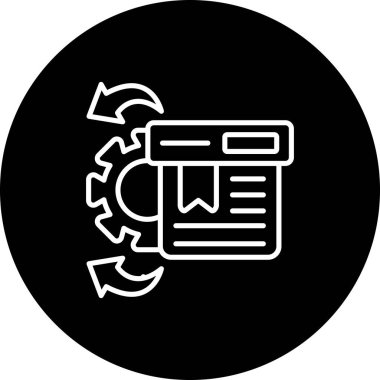 Envanter Yönetimi simgesi basit düz illüstrasyon