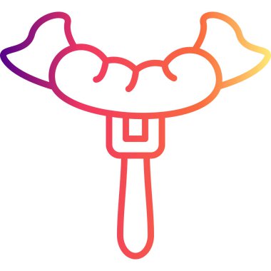 Sosis Hattı Simgesi, Beyaz Arkaplanda Basit Görüntü 