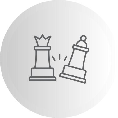 Basit bir grafik, satranç kraliçesinin, aralarında hareket çizgileri olan düşen bir piyonun yanında durduğunu gösteriyor..