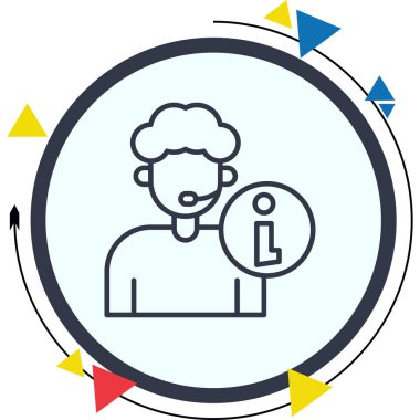 Müşteri Hizmetleri Ajanı Simgesi, vektör illüstrasyonu