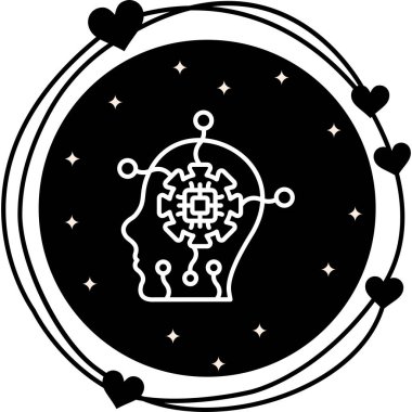 Sayborg. Web simgesi basit illüstrasyon