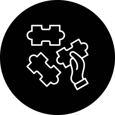 Basit dairesel amblem videosu, kahverengi arkaplanda diğer parçaların ve yıldızların yanında el yapbozu parçalarını gösteriyor..