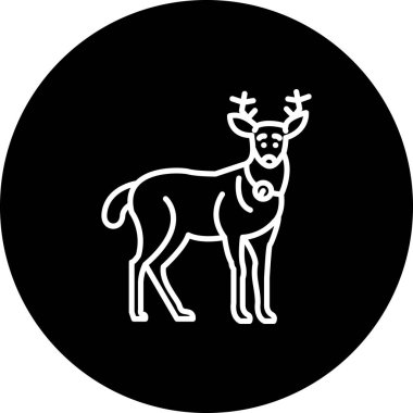 Ren geyiği ikonu vektör çizimi tasarımı