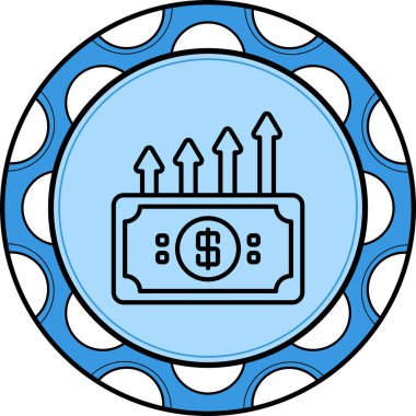 Bankacılık uygulamaları veya ticaret sayfaları için uygun bir banknot ve yükselen okları gösteren mali iş grafikleri.