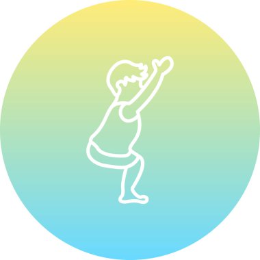 Sandalye Pozu simgesi. Uygulamalar için basit yoga logosu