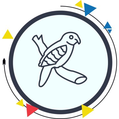 Kakapo kuş ağı simgesi, vektör illüstrasyonu      