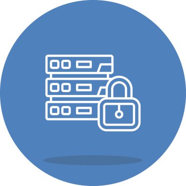 Güvenli Veri Asgari Düz Vektör Resimlemesi