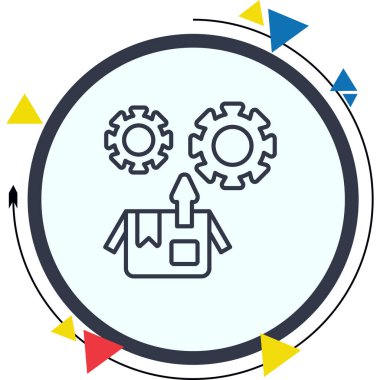 Ürün Yönetimi web simgesi vektör illüstrasyonu