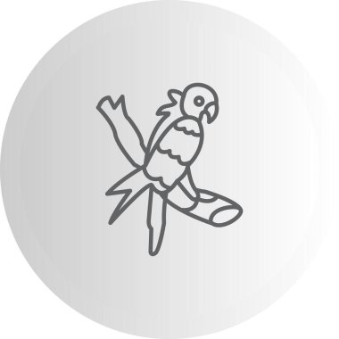 Sarı başlı papağan simgesi vektör çizimi