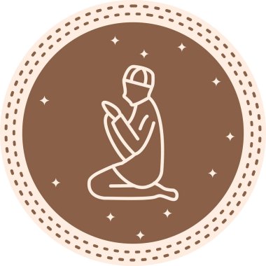 Kurban Bayramı İkonası, Müslüman adam diz çöküyor