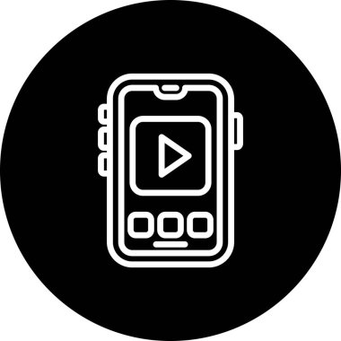 Mobil Oynatma Tuşu Ayırt Temiz Damgalama Grafik ŞekliName