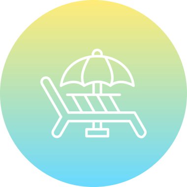 Plaj Başkanı Minimum Düz Vektör İllüstrasyonu