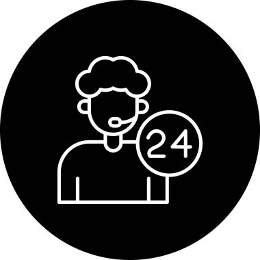 Müşteri Hizmetleri Ajanı Simgesi, vektör illüstrasyonu