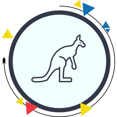 Kanguru Web simgesi vektör illüstrasyonu