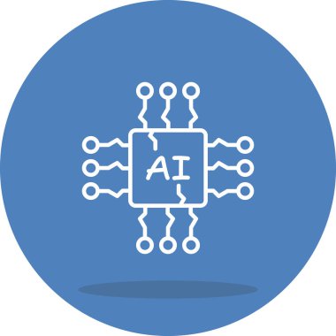 Devre kartlı mikroçip simgesi. Doğrusal ve siluet biçimi.