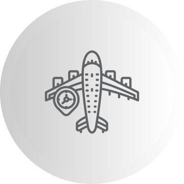 A simple line illustration of an airplane with a location pin marker containing a check mark, suitable for confirming arrival at a destination or successful flight tracking on travel apps.