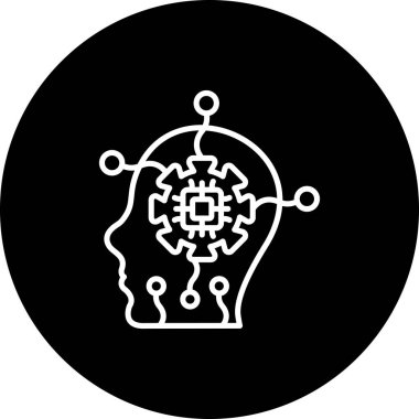 Sayborg. Web simgesi basit illüstrasyon