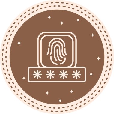 Biyometrik Tanıma simgesi vektör illüstrasyonu