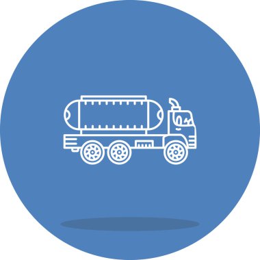 Karavanına büyük yatay silindirik bir tank monte edilmiş bir tanker ikonu..