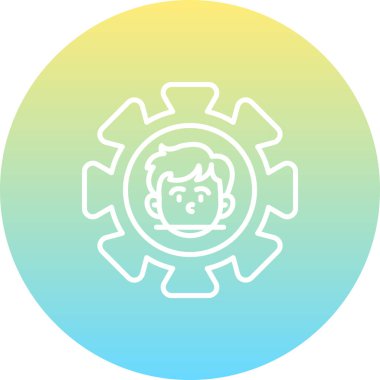 Yüz Tespiti Premium Zarif Dijital Tasarım Sembolü