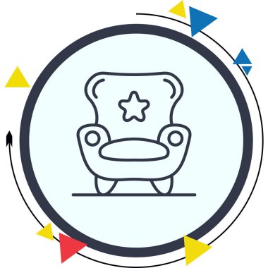 koltuk web simgesi, vektör çizim