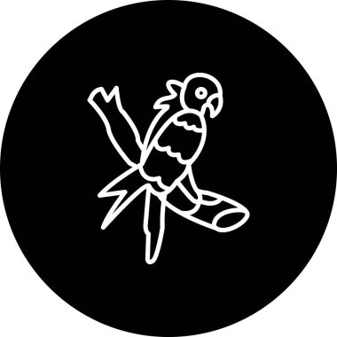 Sarı başlı papağan simgesi vektör çizimi