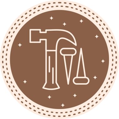 Modern Çekiç Hattı Simgesi Beyaz Arkaplanda İzole Edildi 