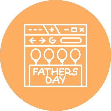 Babalar Günü için web sayfası ve logo. Basit simge