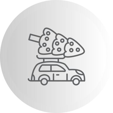 Eve Otomobili Noel Profesyonel Asgari Yaratıcı Grafik Nesnesi