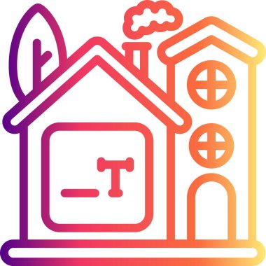 Ev Tipi Yüksek Çözünürlüklü Düz Tasarım Sembolü