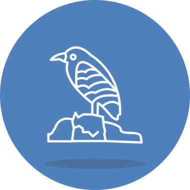 Siyah taçlı Gece Balıkçıl simgesi vektör illüstrasyon tasarımı